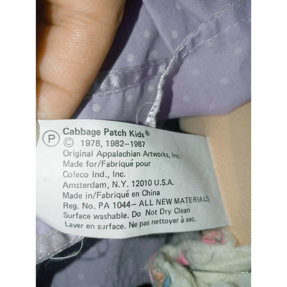 HTF Vtg 1987 Hair Grow Cabbage Patch Lemon Blonde HM 22 Purple Dress P Factory - Picture 4 of 11